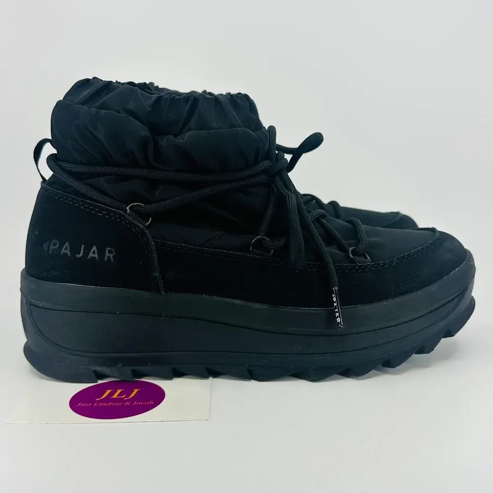 Pajar Women's Taya Low Black Lace Up Waterproof Winter Boots Size 7 US/ 38 EU